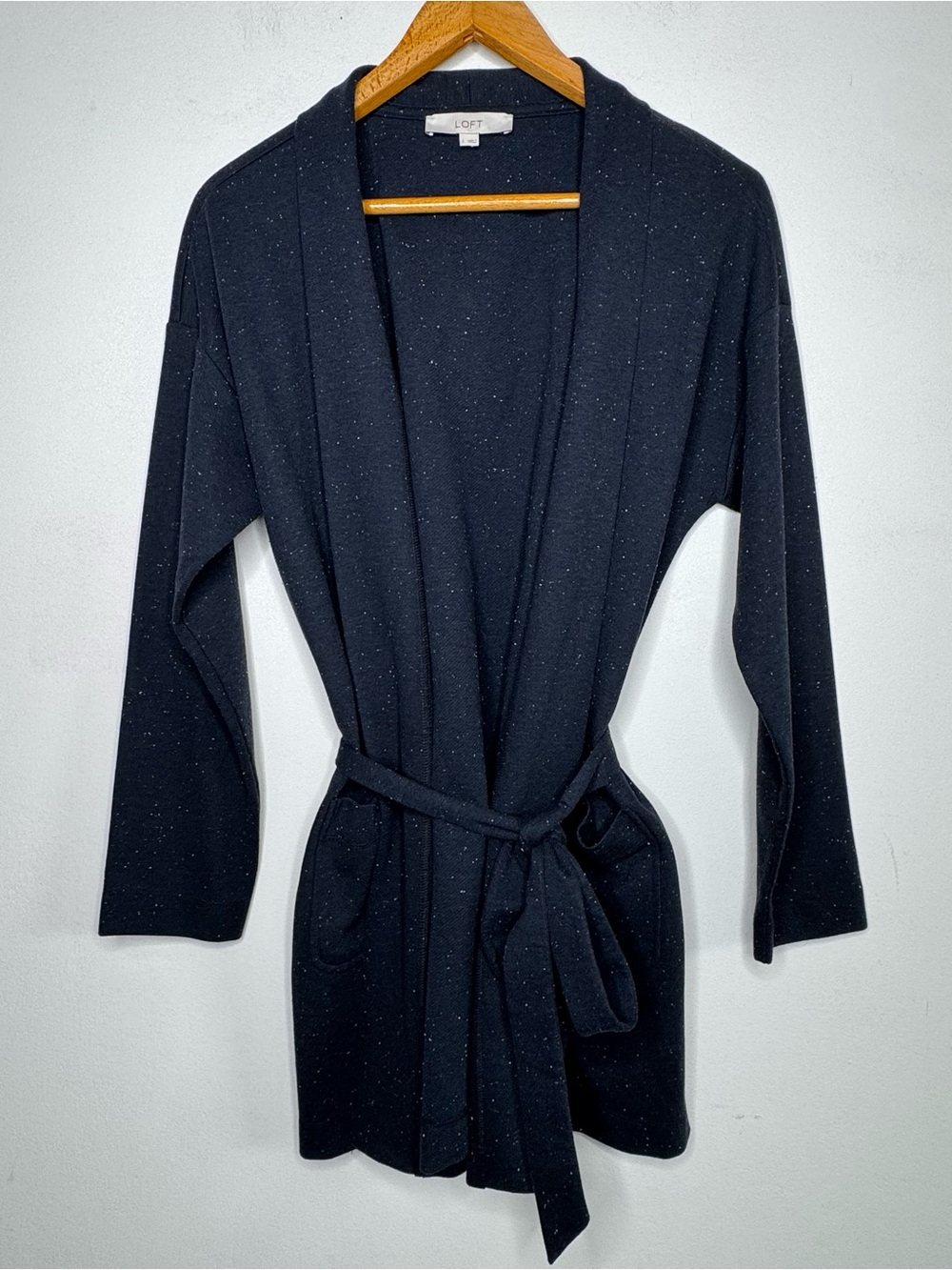 Loft Speckled Belted Cardigan - Size Large